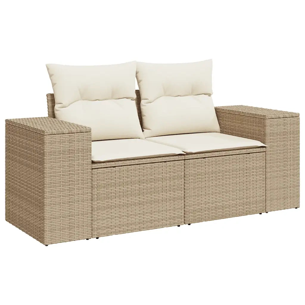 Set Divani da Giardino 7 pz con Cuscini Beige in Polyrattan 3326749