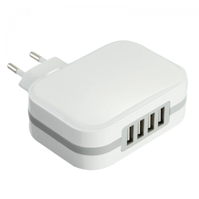 CARICATORE USB 4 PORTE 6.8A RICARICA RAPIDA ADATTATORE UNIVERSALE NERO