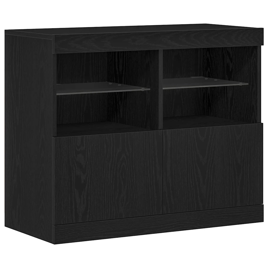 Credenza-Buffet-Armadio da cucina Nero 81 x 37 x 67 cm Legno multistrato