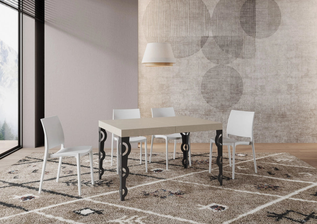 Tavolo Allungabile 120-224x90x77 cm Karamay Cashmere Telaio Antracite