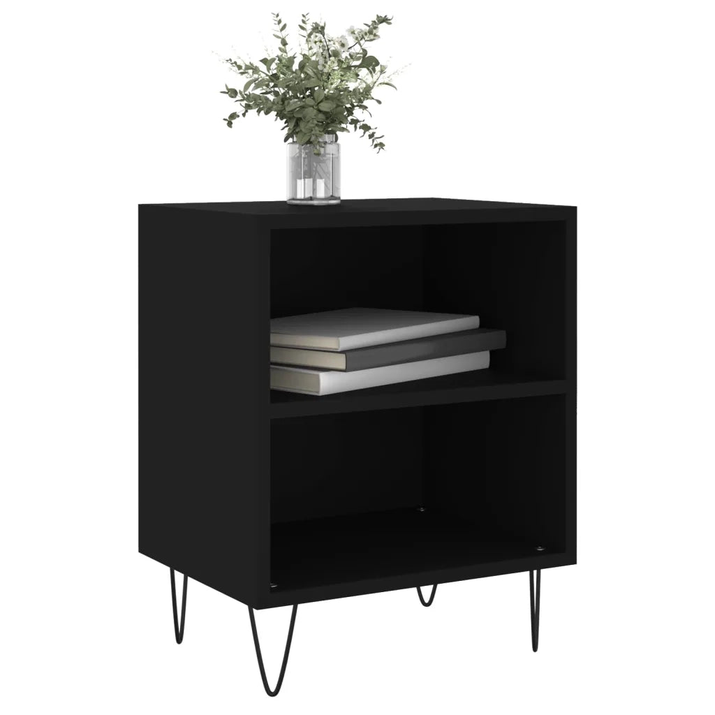 Comodini 2 pz-Set di 2 Tavolino da notte Neri 40x30x50 cm in Legno Multistrato