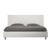 BS COM Letto con rete imbottito 180x200 similpelle bianco