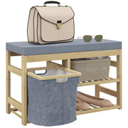 Scarpiera con Seduta ¨C Minimal ¨C Legno Naturale 69x30x45 cm