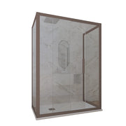 Box doccia 3 lati 90x160x90 CM H 200 Vetro Trasparente Profilo Chocolate mod. Deco Trio