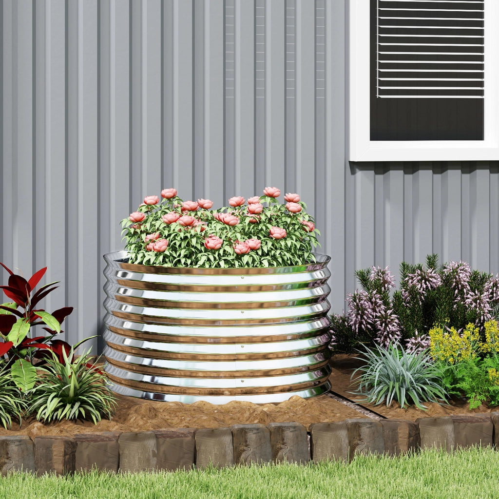 Orto rialzato da giardino ¨C Xylo ¨C acciaio galvanizzato grigio 160x80x56 cm