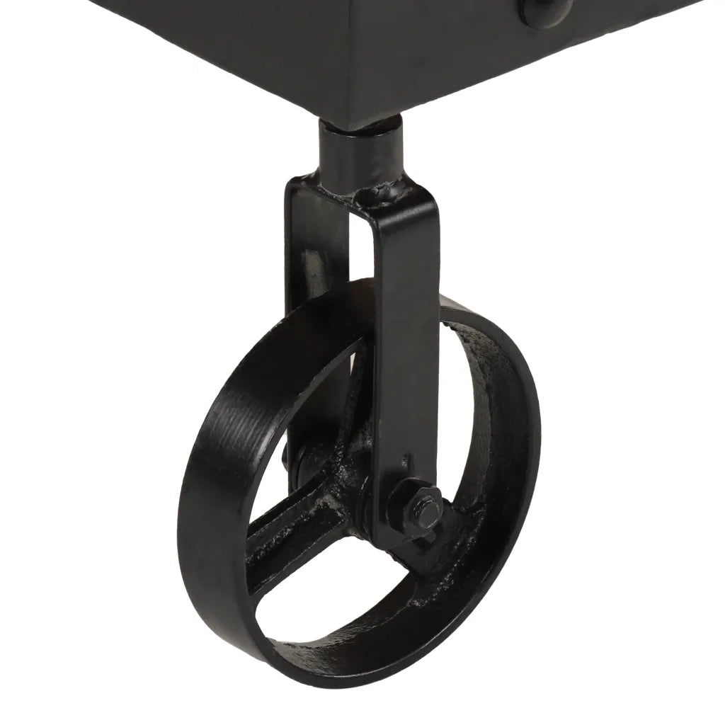 Tavolino Salotto con Ruote-Tavolino da soggiorno Legno Massello Recupero 100x55x26 cm