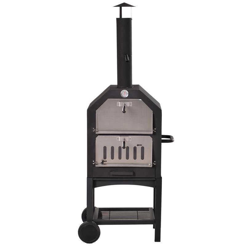 FORNO PER PIZZA BARBECUE A CARBONELLA IN ACCIAIO INOX 50 X 36 X 160 CM