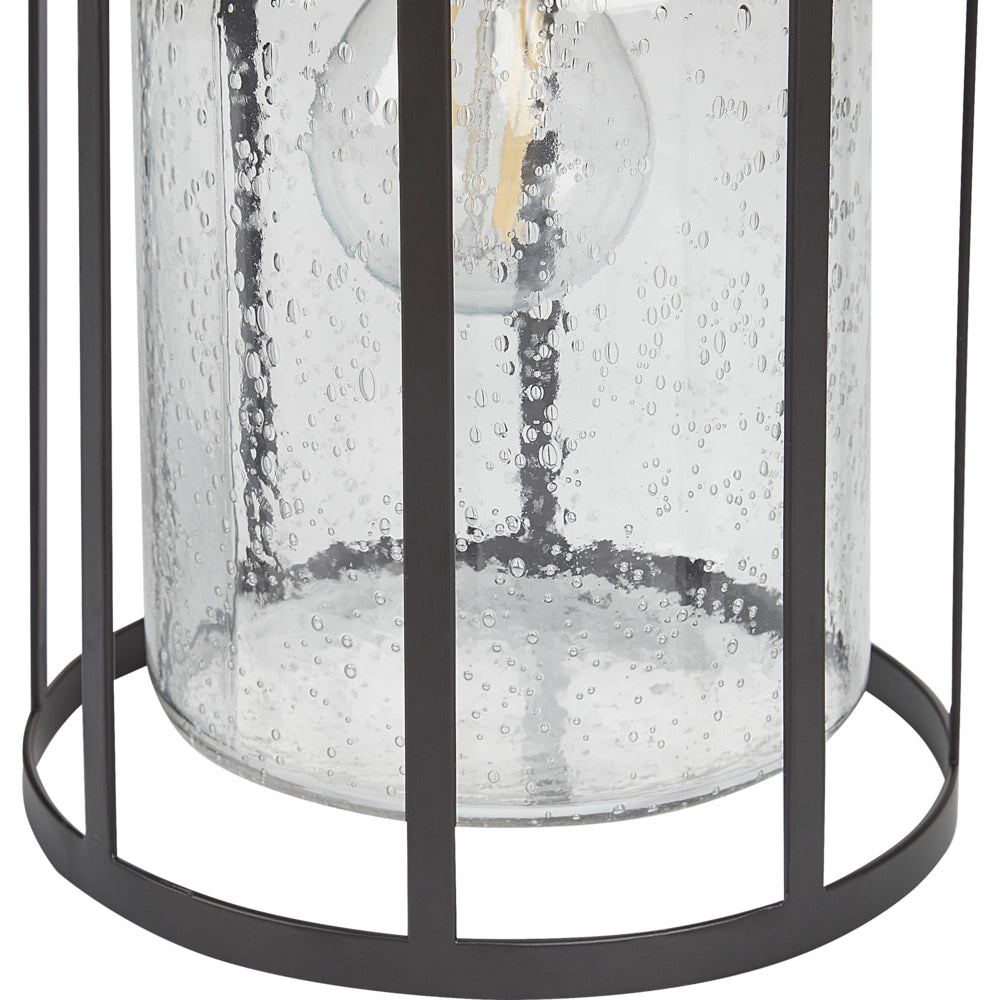 Lampada da parete esterna in metallo nero e vetro 36 cm stile retrò giardino esterno