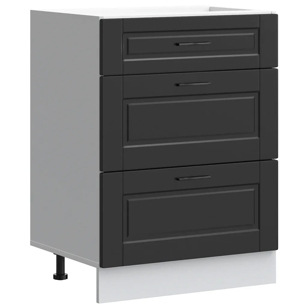 Mobiletto da cucina "Porto" nero in legno ingegnerizzato 854260