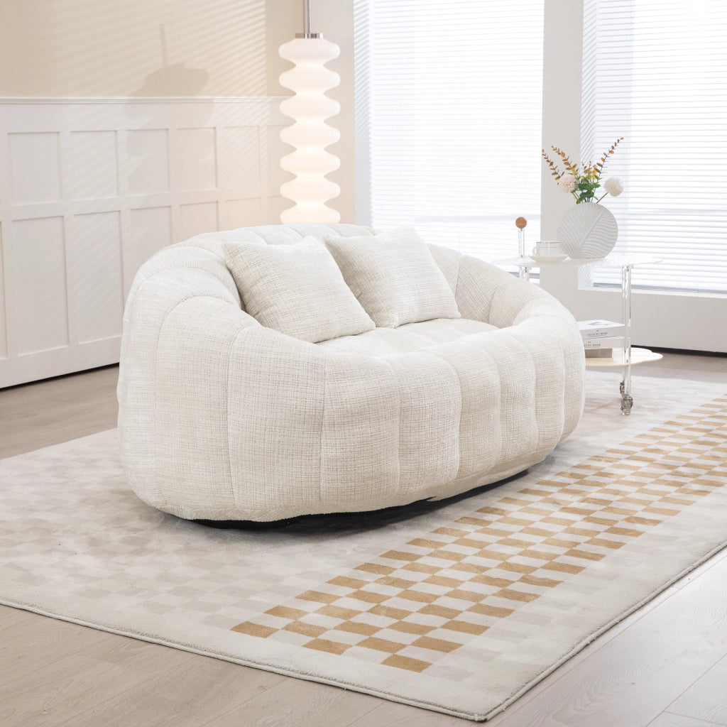 DIVANO SACCO 150x95x63 cm Chenille Beige a 2 posti