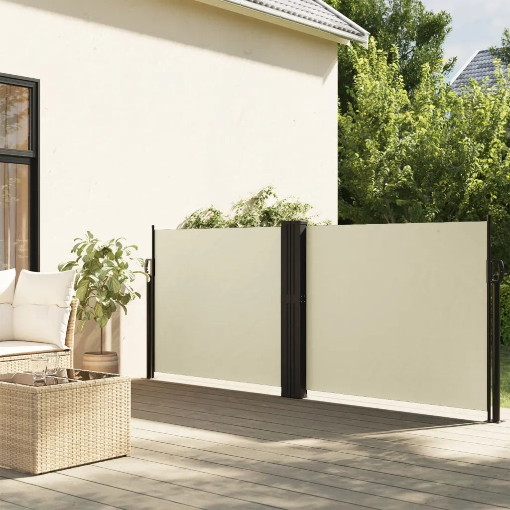 Tenda da Sole | Tenda parasole Laterale Retrattile Crema 140x1000 cm