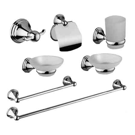 SET BAGNO 'SARA' 7 PEZZI Cromo - vetro