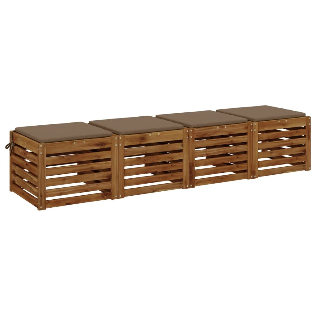 Cuscini per Sedia in 4 Pezzi SOEST 4 pz 100% Poliestere Tortora 944500