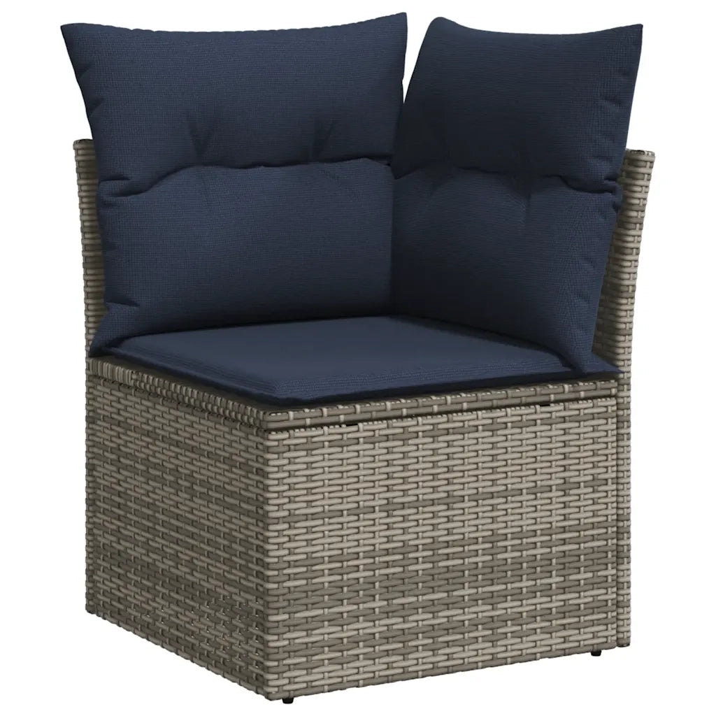 Set Divani da Giardino 7 pz con Cuscini Grigio in Polyrattan 3220470