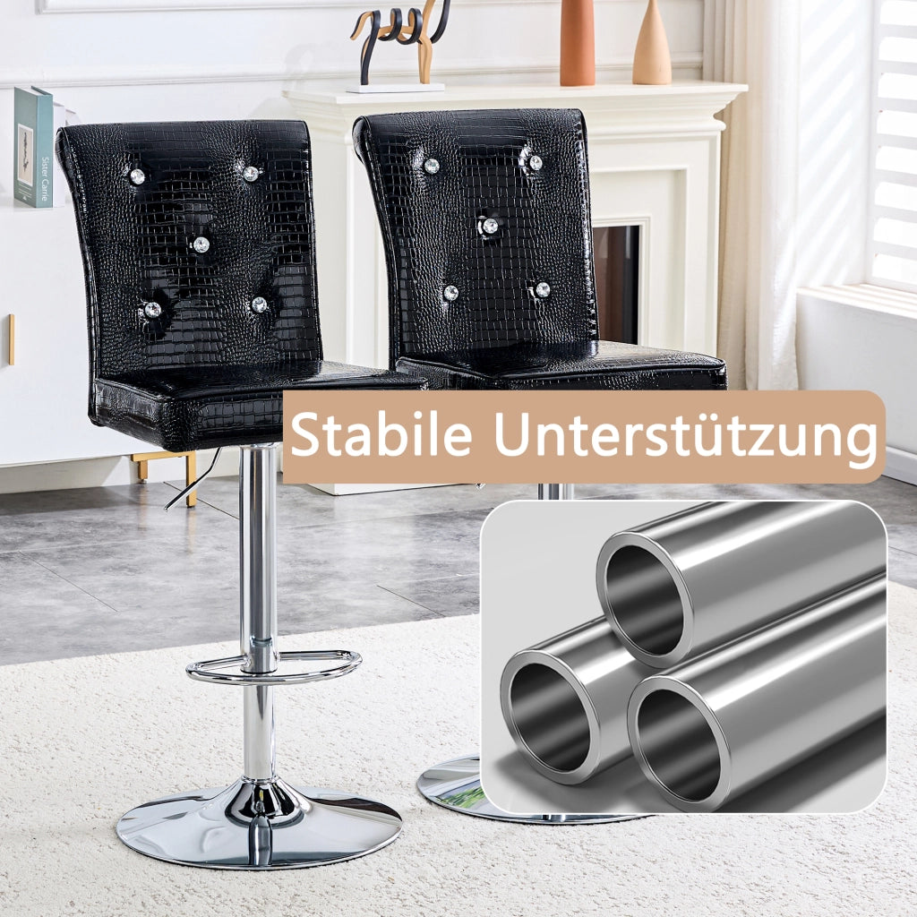 SEDIE DA BAR Set da 4 pezzi 55x42x125 cm PVC Nero