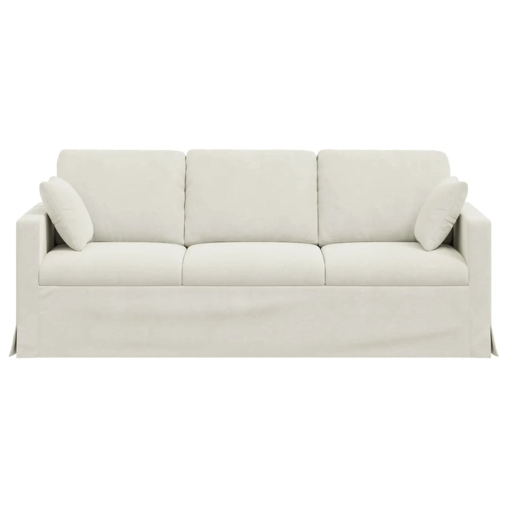 Divano Crema 198 x 78 x 80 cm Velluto