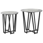 Set tavolini 2 pz | Tavolo laterale Grigio Sonoma e Nero