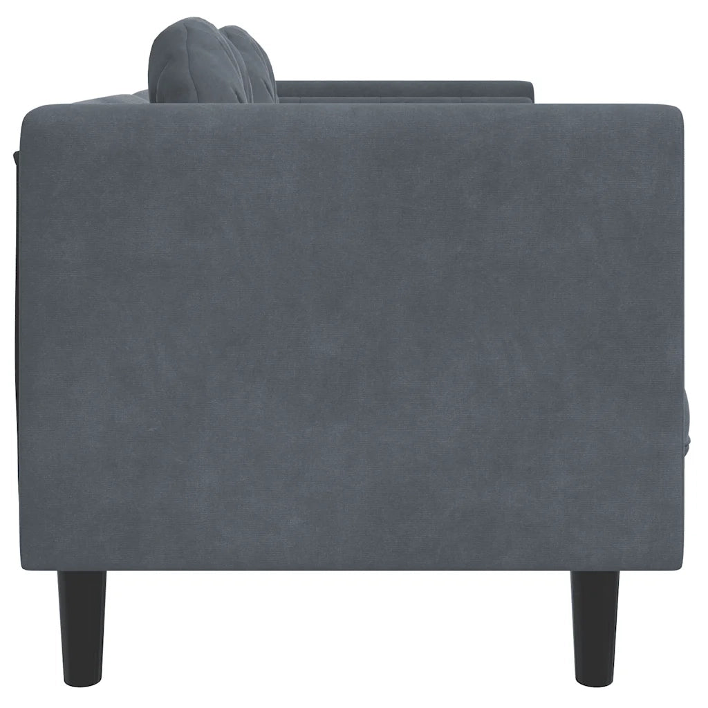 Poltrona con Cuscini a 3 Posti Grigio Scuro in Velluto 372643