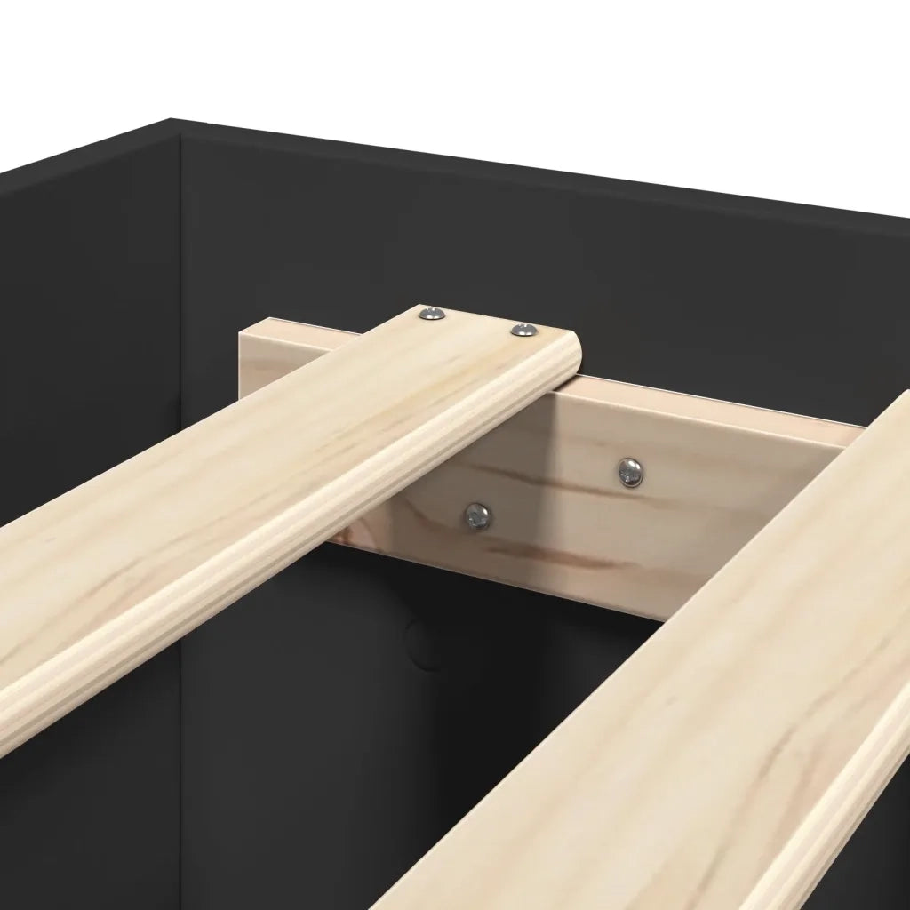 Giroletto-Struttura Letto Nero 90x200 cm in Legno Multistrato 536267