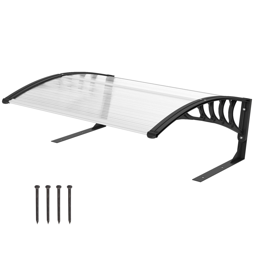 Pensilina da Esterno per Tagliaerba Impermeabile e UV 30+, in Alluminio, 100x81x43 cm, Bianco e Nero