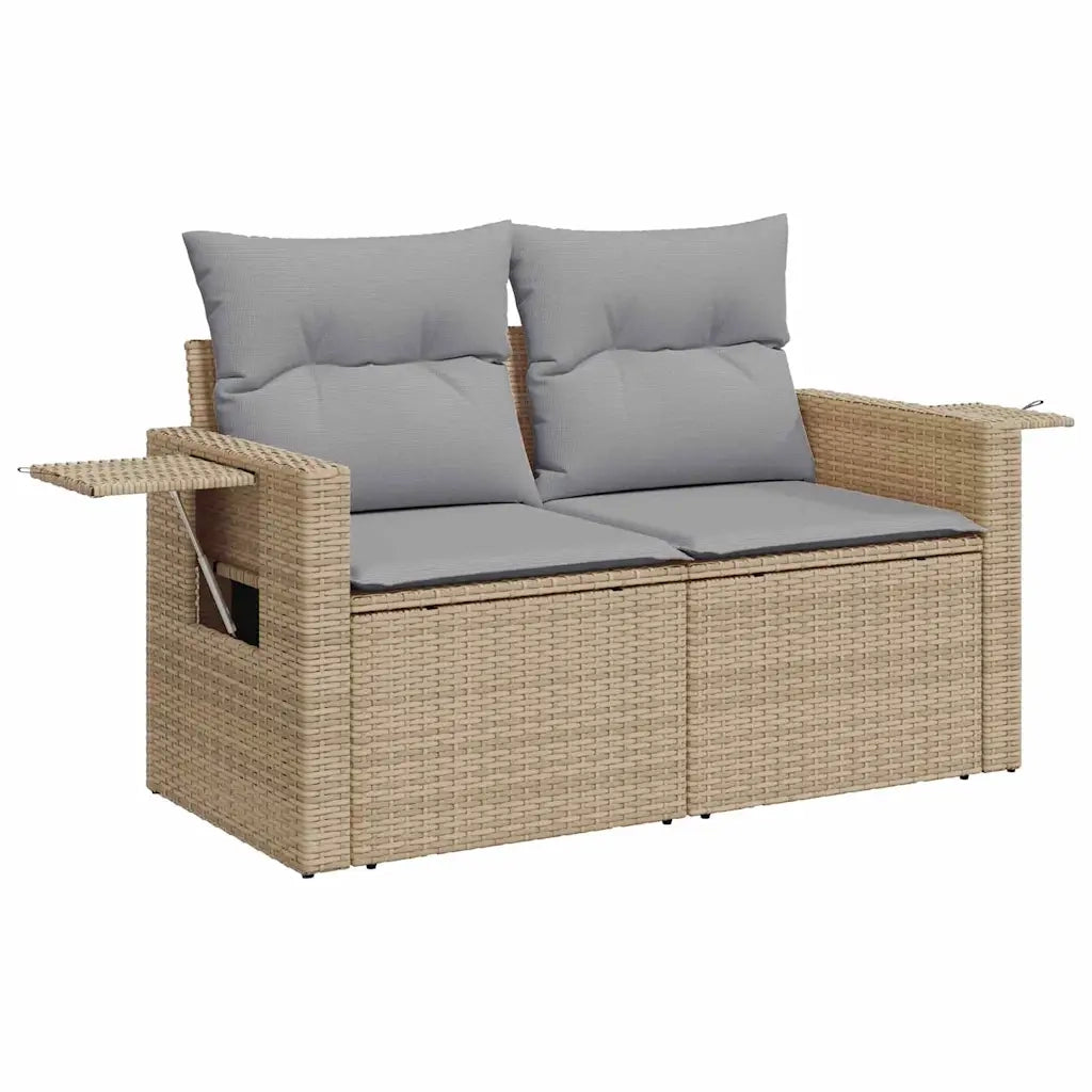 Set Divano da Giardino 12 pcs Beige e Grigio Chiaro polyrattan