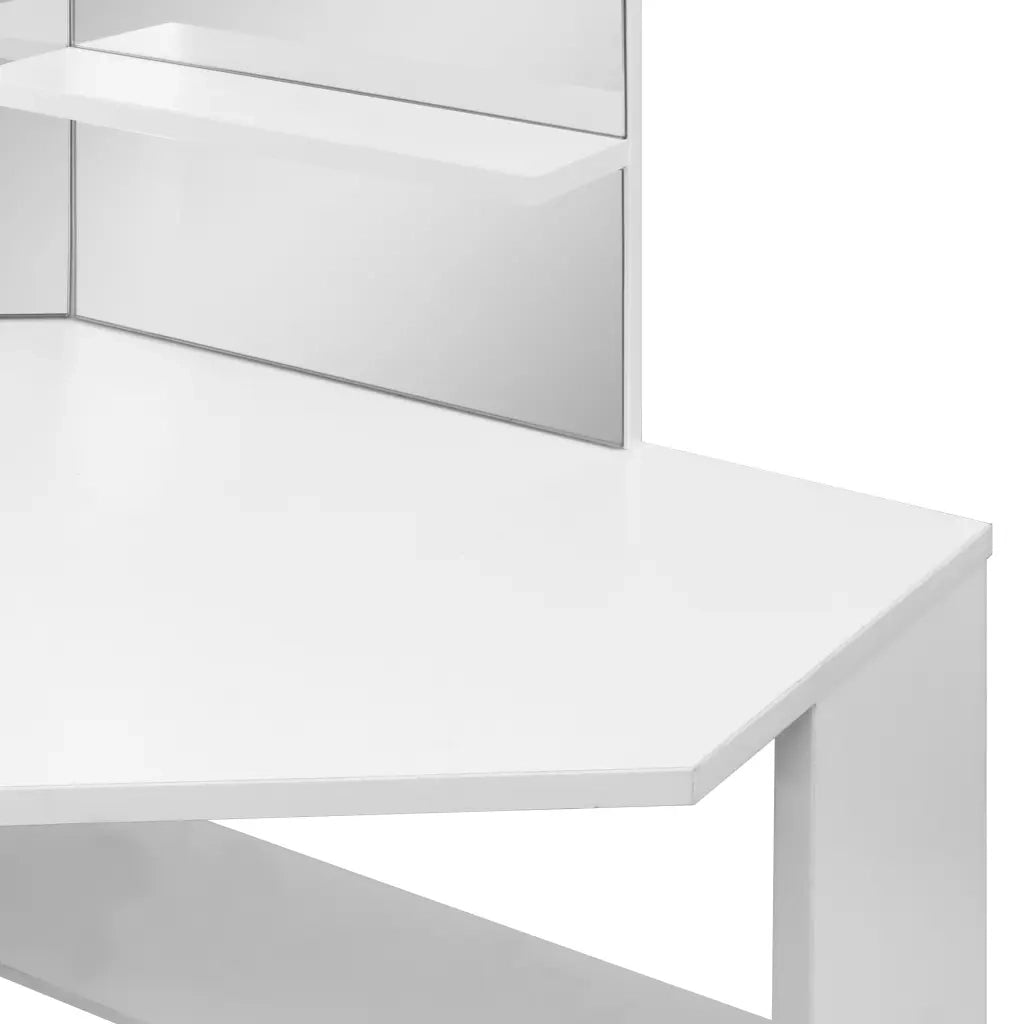 Toeletta | Tavolo da Trucco Tavolino da Trucco ad Angolo Bianco