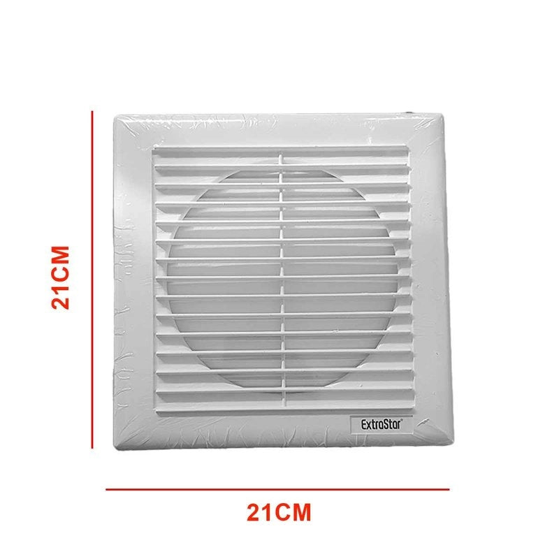 Ventola di Aspirazione 25W 320m3/h 34dB Aspiratore da Muro per Bagno Cucina 230V 50Hz