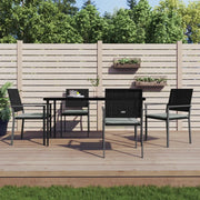 Set Pranzo da Giardino 5pz con Cuscini in Polyrattan e Acciaio 3187009