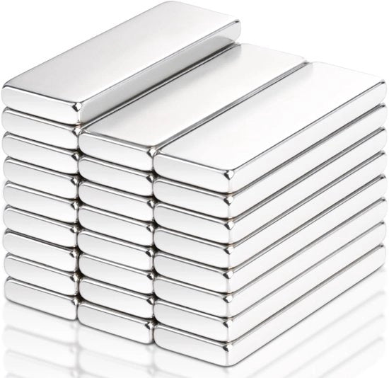 Pacchetto con 25 forti magneti, 30x10x3mm magneti neodimio extra forti, magneti per lavagne magnetiche, forti magneti rettangolari per armadi cucina, magneti per lavagna con retro adesivo.