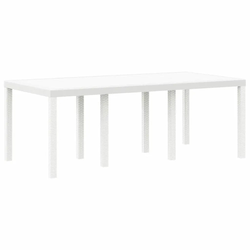 Set da Pranzo per Giardino 9 pcs Bianco Polipropilene