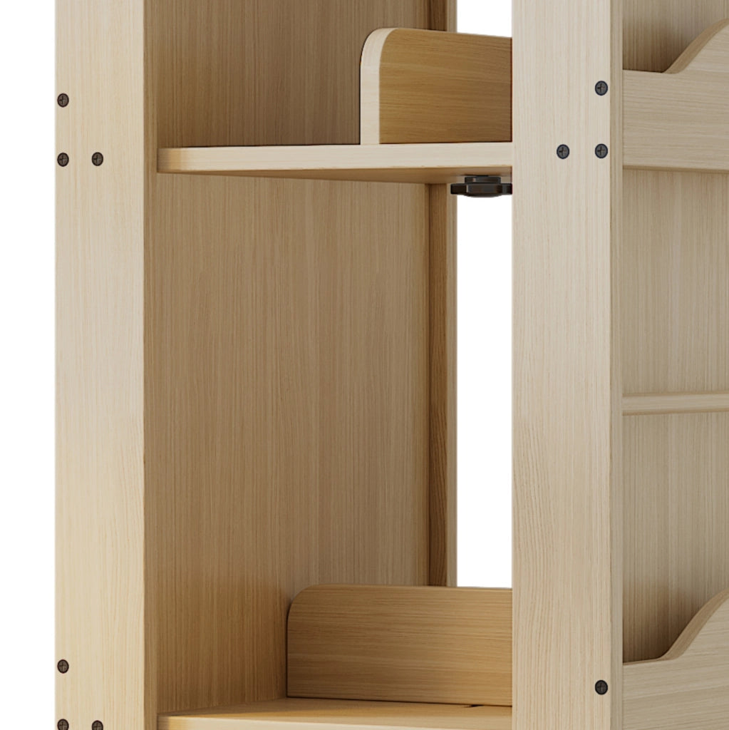 Libreria girevole a 360° multifunzione in MDF colore naturale