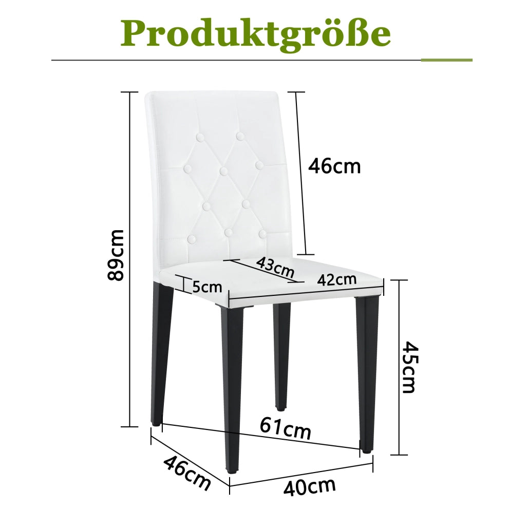 Set di 4 sedie da pranzo in bianco e nero: lusso discreto. La scelta ideale per le sale da pranzo in stile europeo, con gambe in metallo nero per una