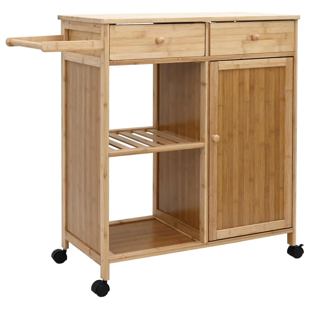 Carrello da Cucina con Ruote Naturale 90,5 x 36 x 86,5 cm Bamb¨´ CFW7358119