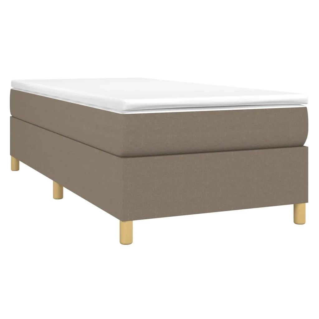 Letto singolo | Letto per adulti | Giroletto a Molle con Materasso Tortora 100x200 cm in Tessuto