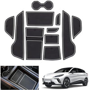 Antislipmattone per MG 4 EV MG4 elettrico 2022 2023 2024, Antislipmattone in gomma per MG 4 2023, Mattone per console centrale, Mattone per contenitore di stivaggio, Mattone per contenitore di stivaggio posteriore, Accessori MG4 (Bianco)