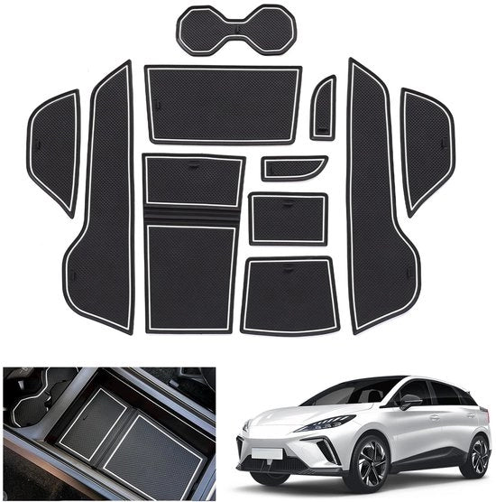 Antislipmattone per MG 4 EV MG4 elettrico 2022 2023 2024, Antislipmattone in gomma per MG 4 2023, Mattone per console centrale, Mattone per contenitore di stivaggio, Mattone per contenitore di stivaggio posteriore, Accessori MG4 (Bianco)