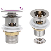 Piletta a pulsante con troppo pieno color argento 6,4x6,4x9,1 cm 02_0003482