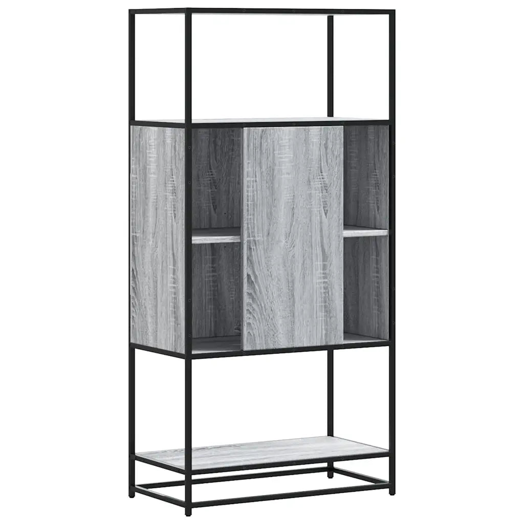 Credenza | Madia | Buffet da pranzo | Armadio da pranzo Grigio Sonoma 68x35x139 cm Legno Multistrato Metallo