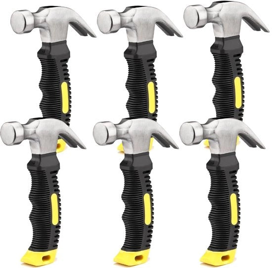 Mini Malletta Stompa - Ergonomico Manico - Nero e Giallo - Per Inserire Gioielli - 6 Pezzi