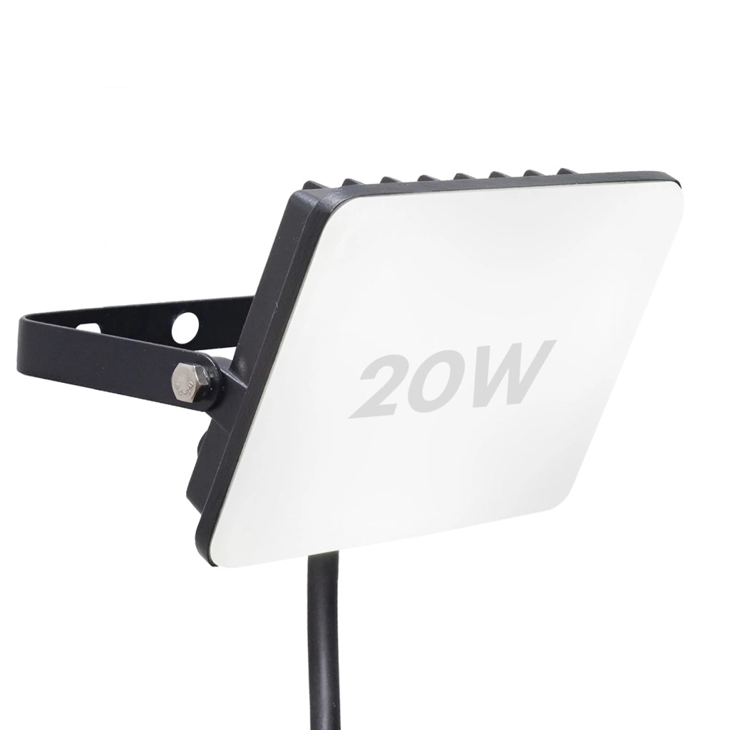 Faro LED slim faretto orientabile staffa IP65 diffusore opaco luce giardino negozio cancello tabelle insegne 20W