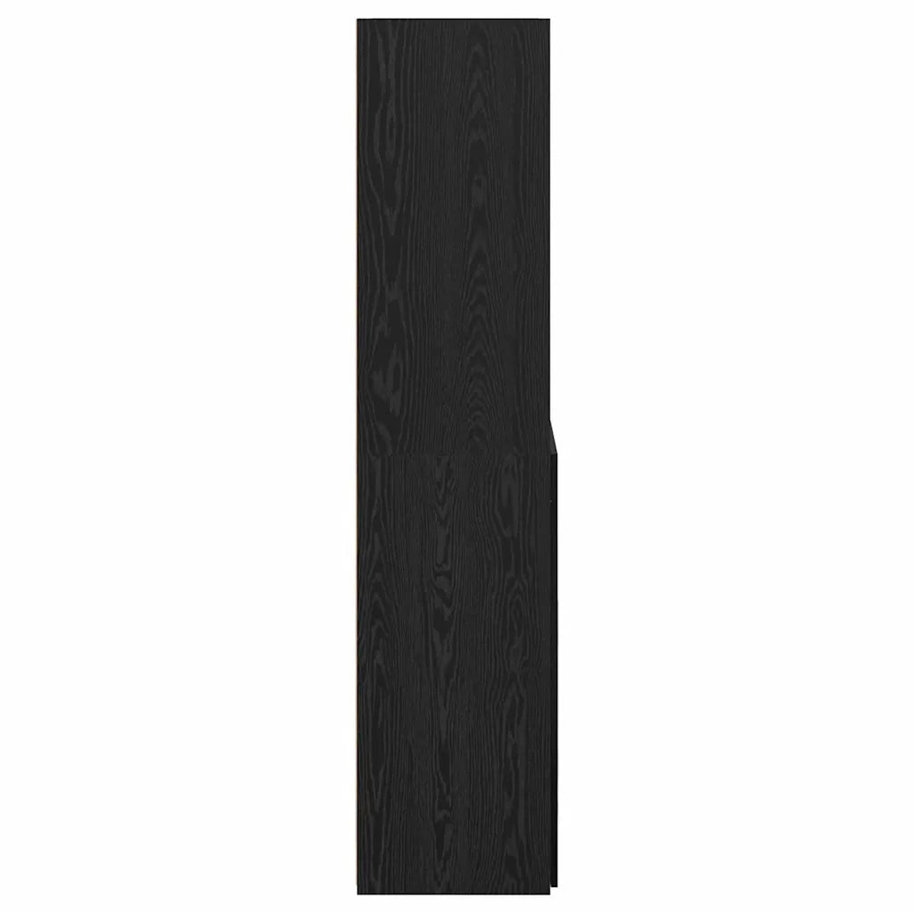 Credenza | Madia | Buffet da pranzo | Armadio da pranzo Rovere Nero 80 x 42,5 x 185 cm Legno multistrato