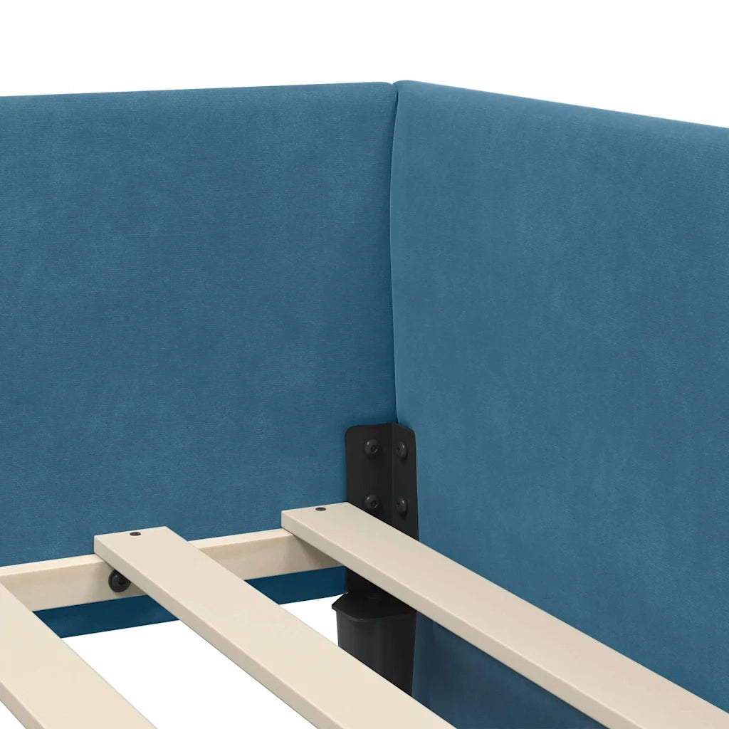 Struttura Letto Angolare con Materasso Altro 2 pcs Blu Velluto 3393695