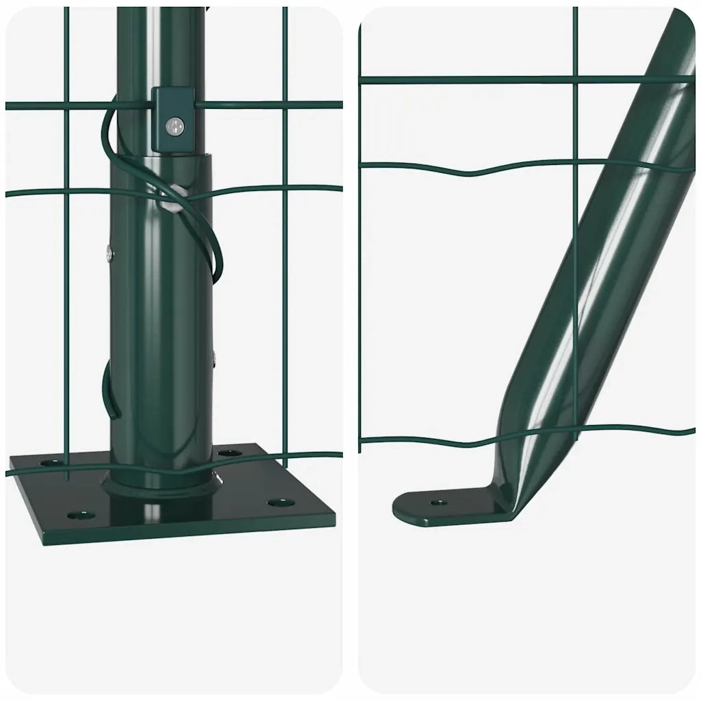 Recinzione con Posto Verde 1,4 x 10 m Acciaio e PVC 3350830