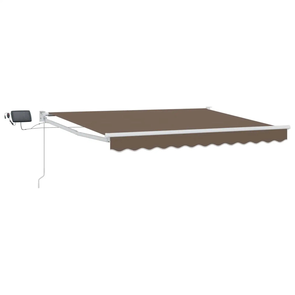 Tenda retrattile manuale con LED Tortora 3426359