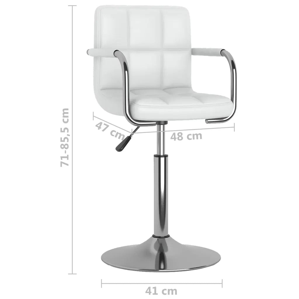 Sedie da Pranzo Girevoli 4 pz Bianche in Similpelle 3087886