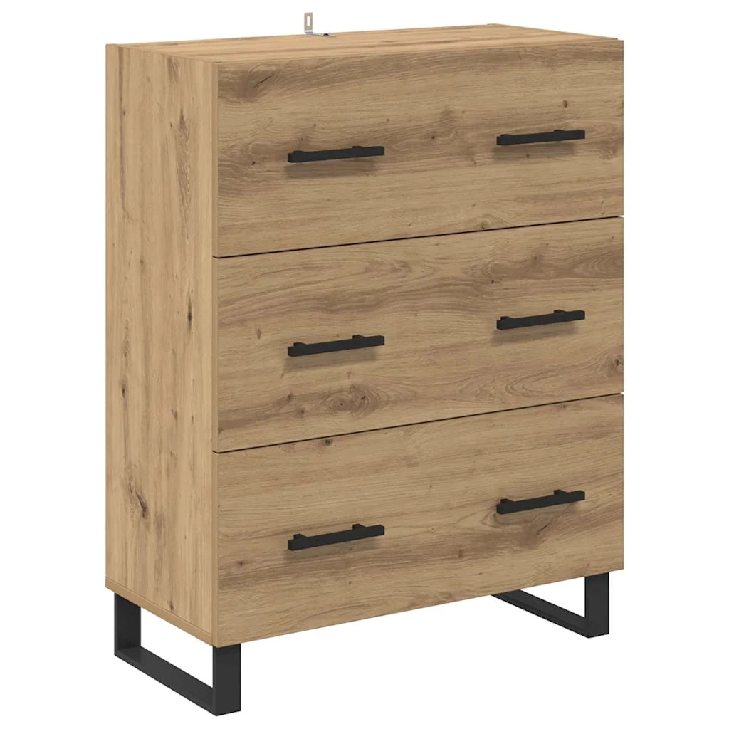 Credenza 2 pcs Rovere artigianale Legno multistrato 3415996
