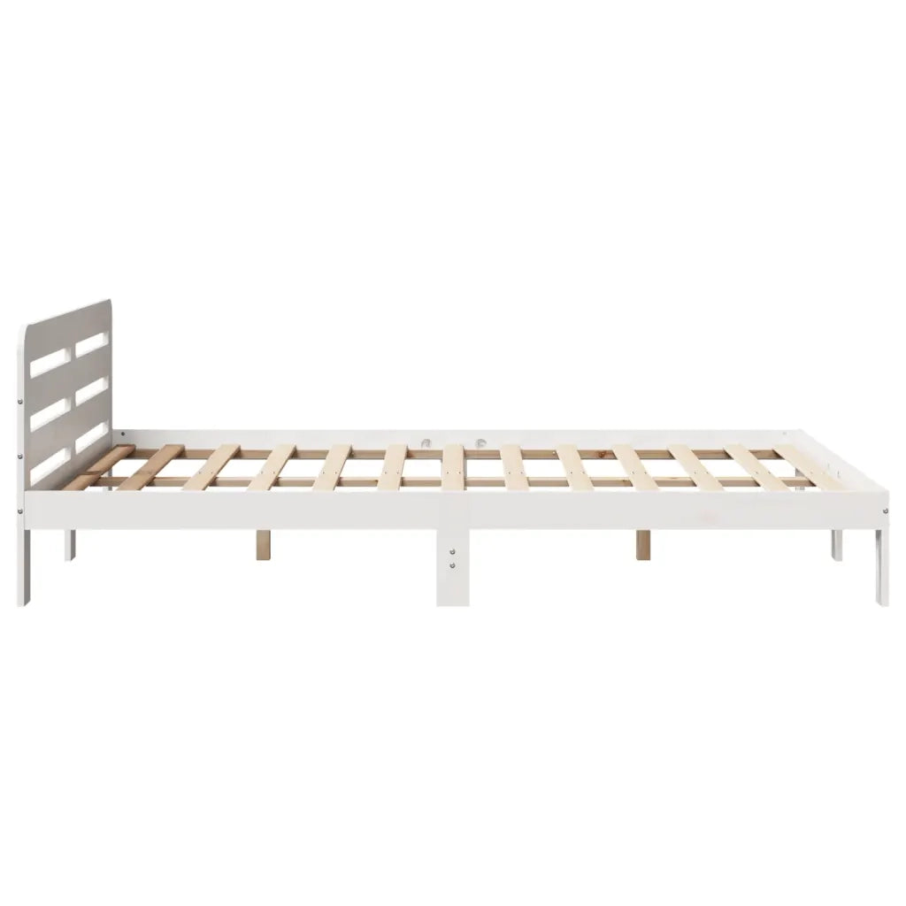 Letto senza Materasso Bianco 140x200 cm Legno Massello di Pino