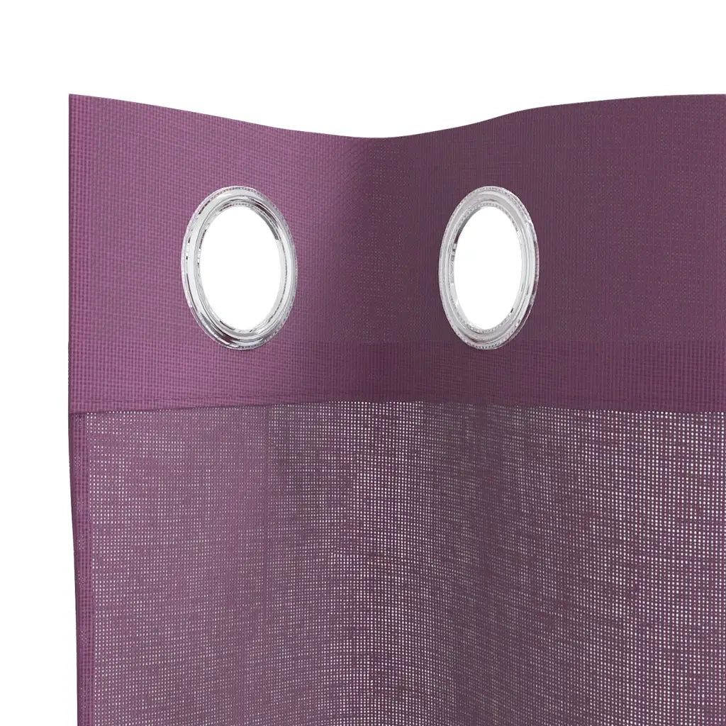 Tende in Voile con Occhielli 2 pz Viola 140x225 cm 4102103