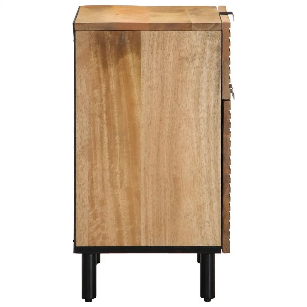 Comodino Marrone 50x33x60 cm in Legno Massello di Mango 4017731