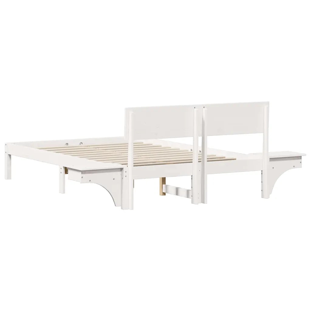 Struttura del letto-Giroletto-Rete del Letto Bianco 120 x 200 cm Pino massello 248645